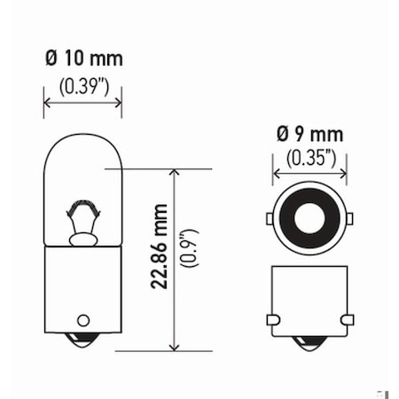 Hella Bulb 3893 12V 4W Ba9S T2.75 Courtesy Light, 3893Sb 3893SB